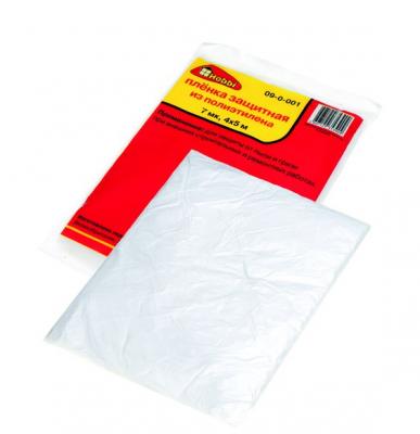 Пленка защитная полиэтиленовая, прозрачная, HDPE, 4х12,5м, толщина 7 мкм