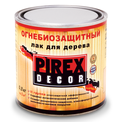 Pirex Decor. Лак огнезащитный для дерева полуматовый, 2 группа, 3 кг