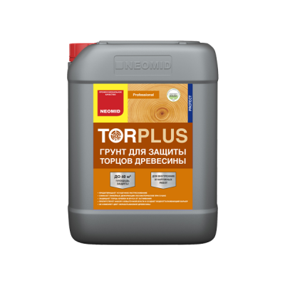 Neomid Tor Plus, состав для защиты торцов бревен и бруса, 10 л