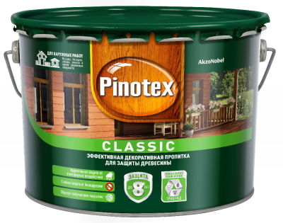 Пинотекс Классик (Pinotex Classic) — краска-антисептик для защиты древесины 2,7 л.