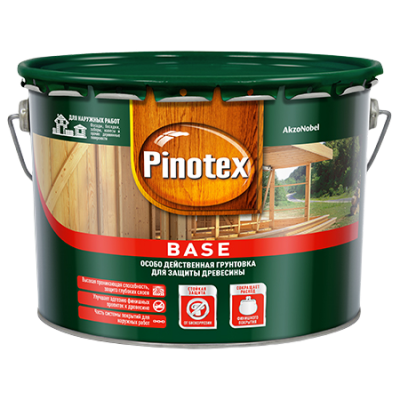 Пинотекс Грунт (Pinotex Base) — грунтовка-антисептик для защиты древесины 9 л.